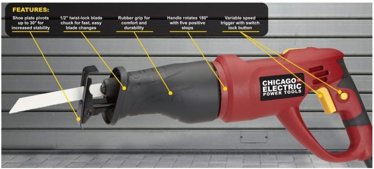 Chicago Electric Reciprocating Saw with Rotating Handle