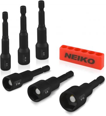 Neiko 10190A Impact Ready Magnetic Nut Driver Bit Set