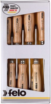 Felo 18108 Wooden Handle Screwdriver Set