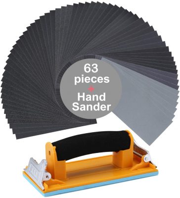 Aouker Hand Sander with Grit Wet Dry Sandpaper Assortment