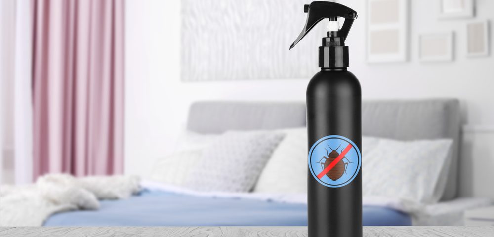 Best Bed Bug Sprays 2022 Sleep In Peace Tool Digest   Bed Bug Spray On Bedroom Counter 1000x480 