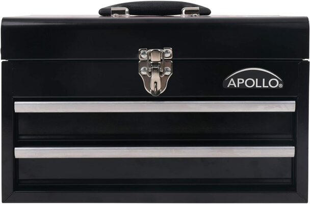 APOLLO TOOLS Black Metal Tool Box