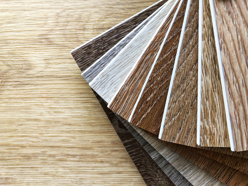 Different shades of vinyl plank flooring