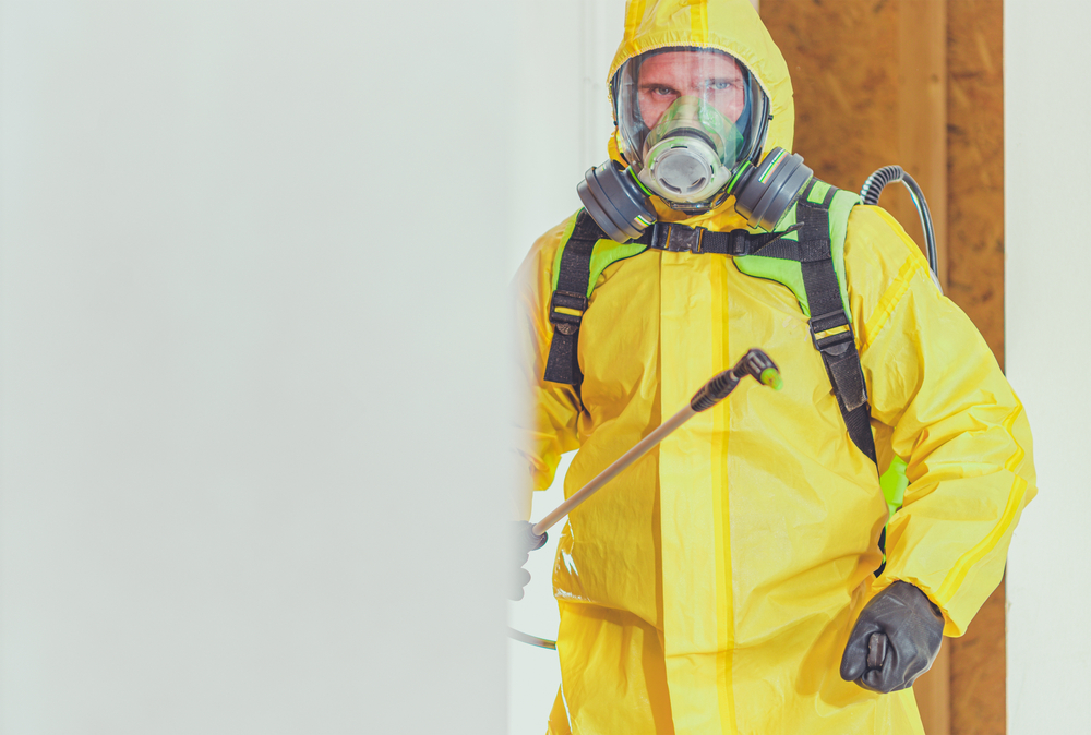 man wearing personal protective equipment