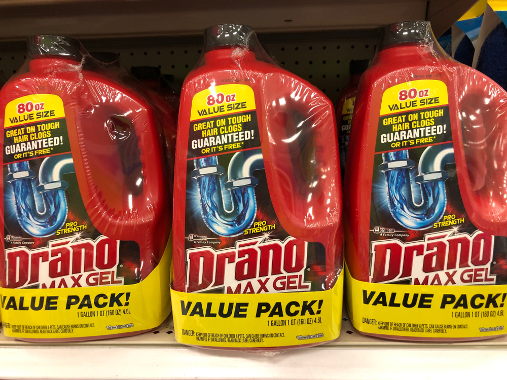 drano max gel on store shelf