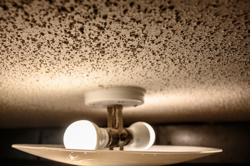 Popcorn texture on a ceiling