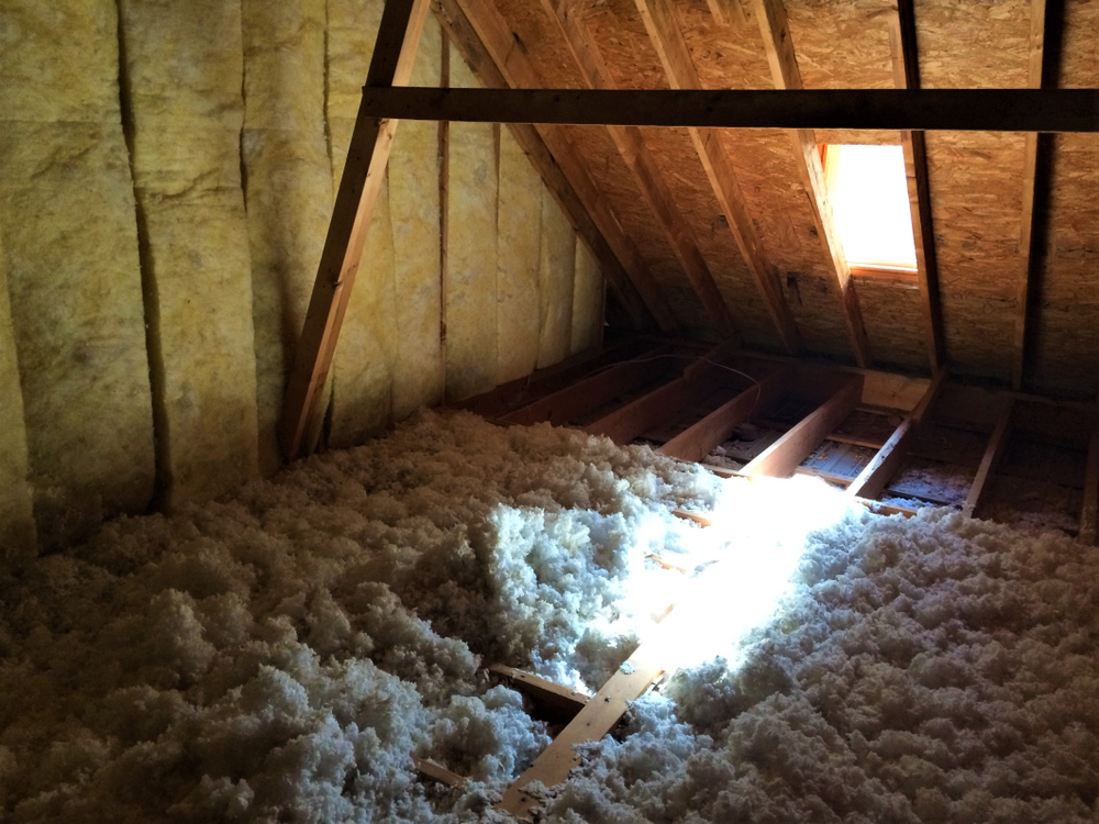 blown-in insulation in attic