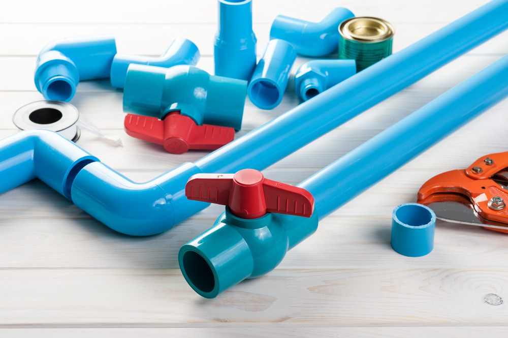 blue pvc pipes