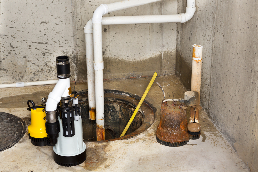 A collection pit with a sump pump