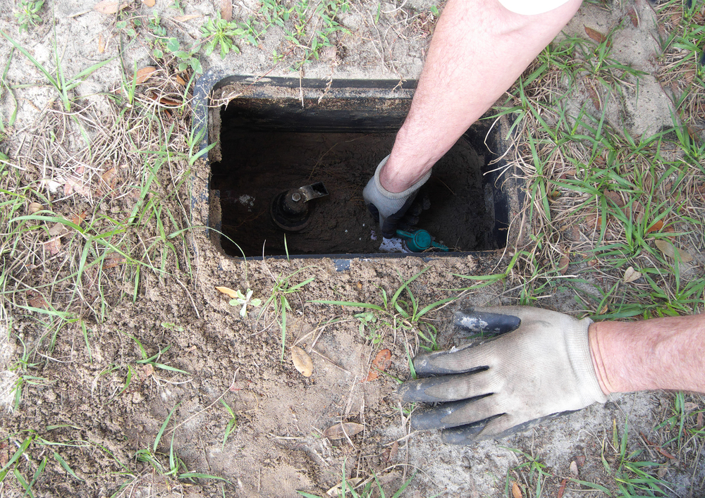 Buried water valve to shut off water to the house.