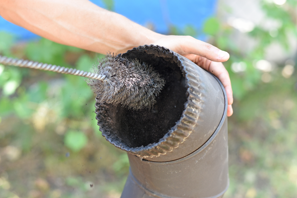 brushing a chimney flue