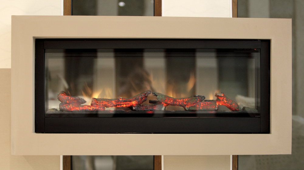 close up of electric fireplace