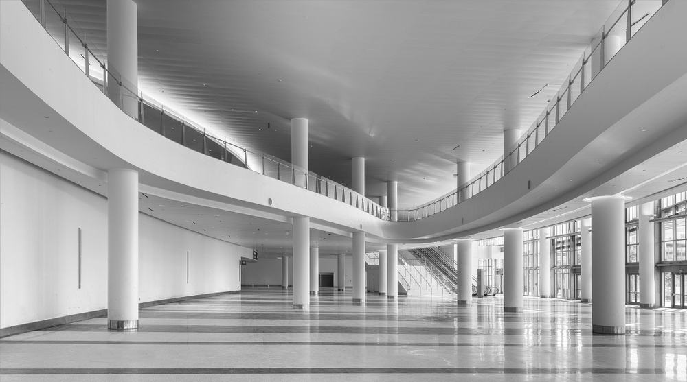 conventional ceiling in a convention center