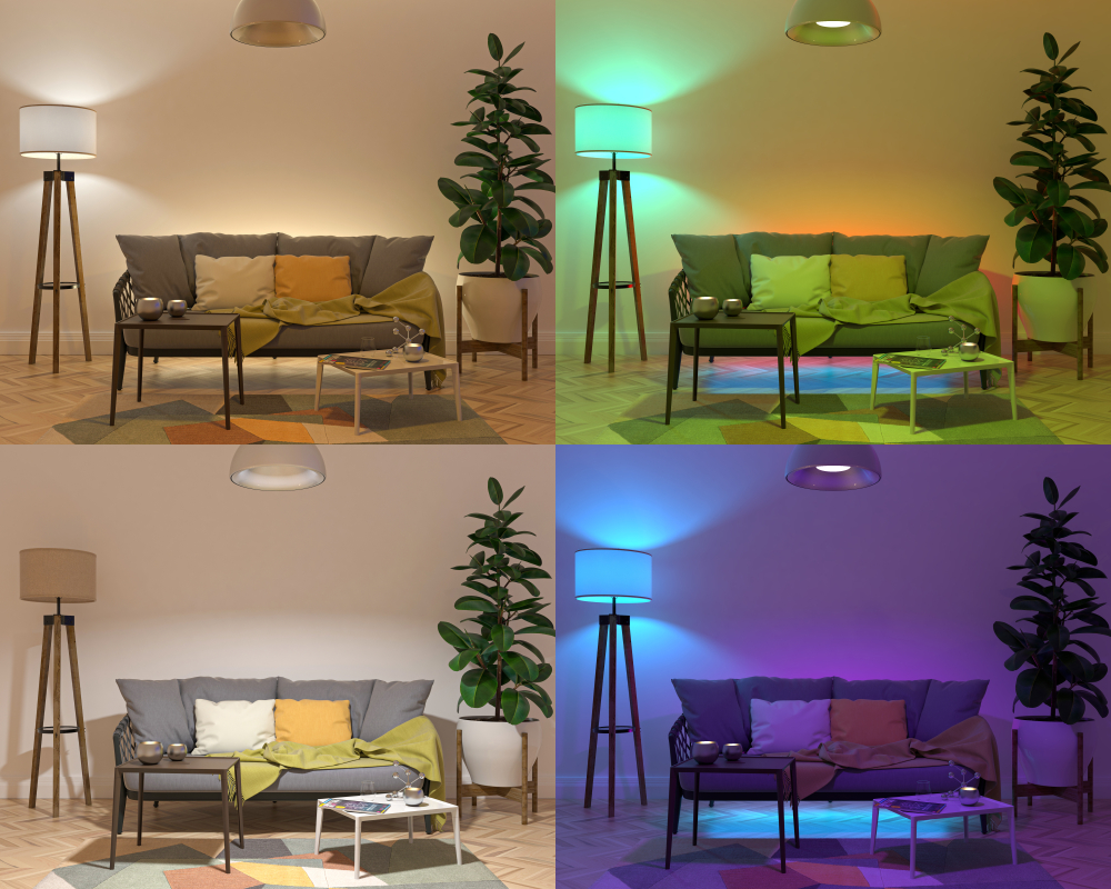 different color temperatures of lights at home