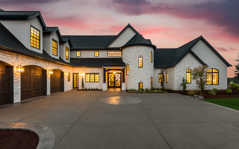 giant house with 3 car garage