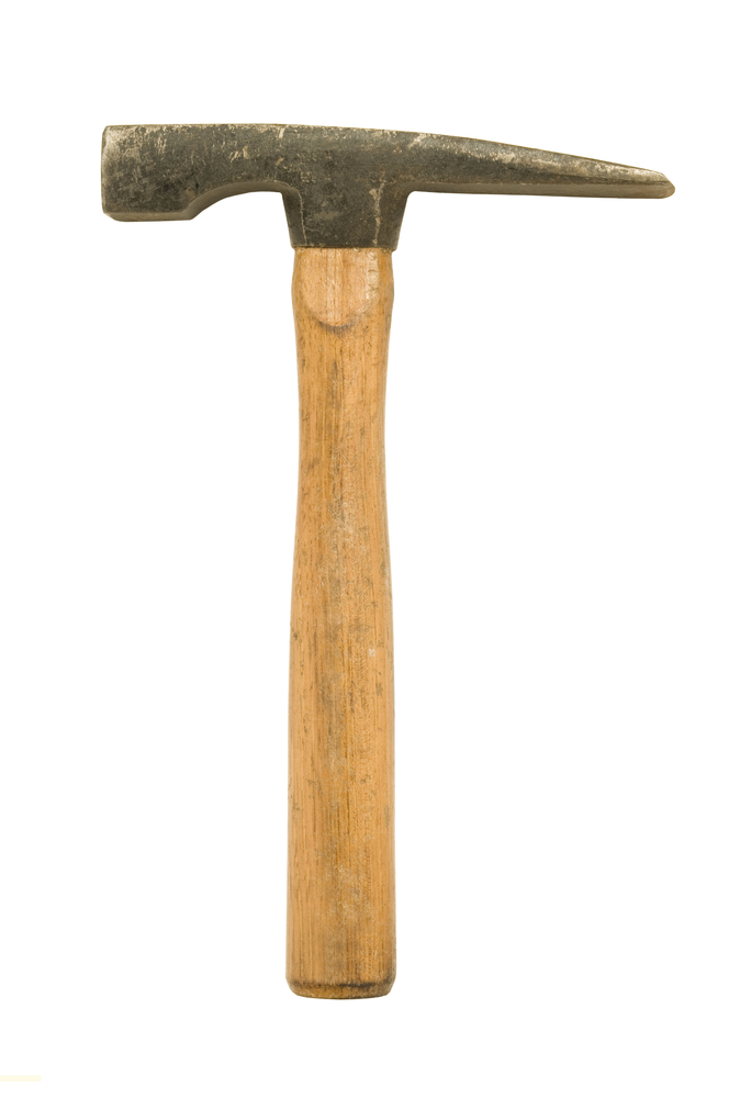 rock hammer on white background