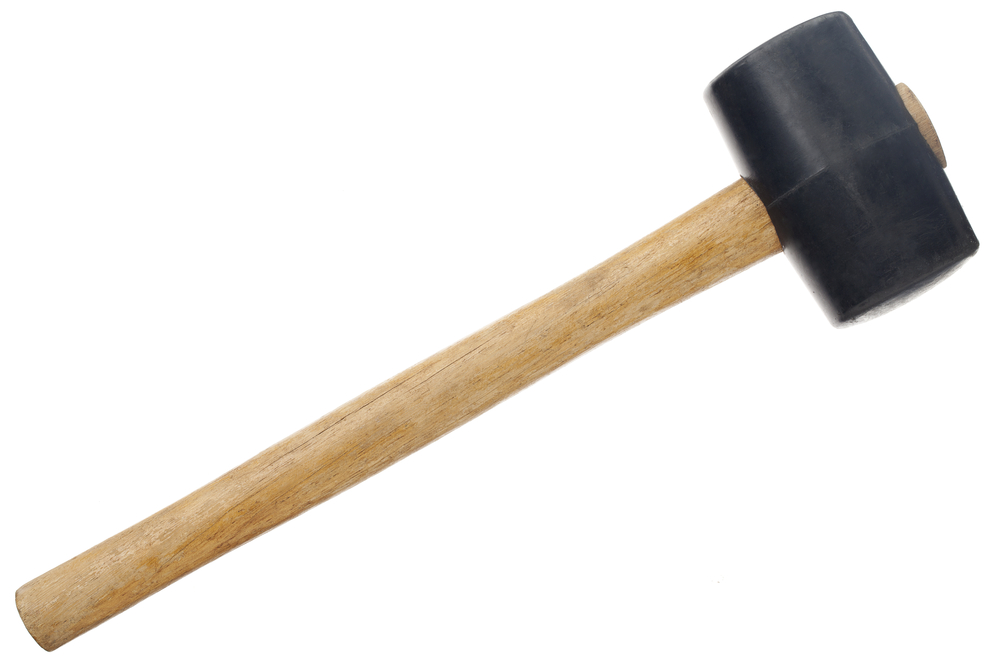 rubber mallet on white background