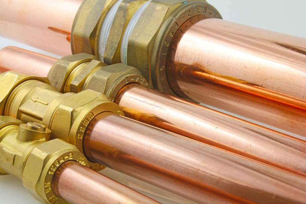 copper pipes with compression fittings