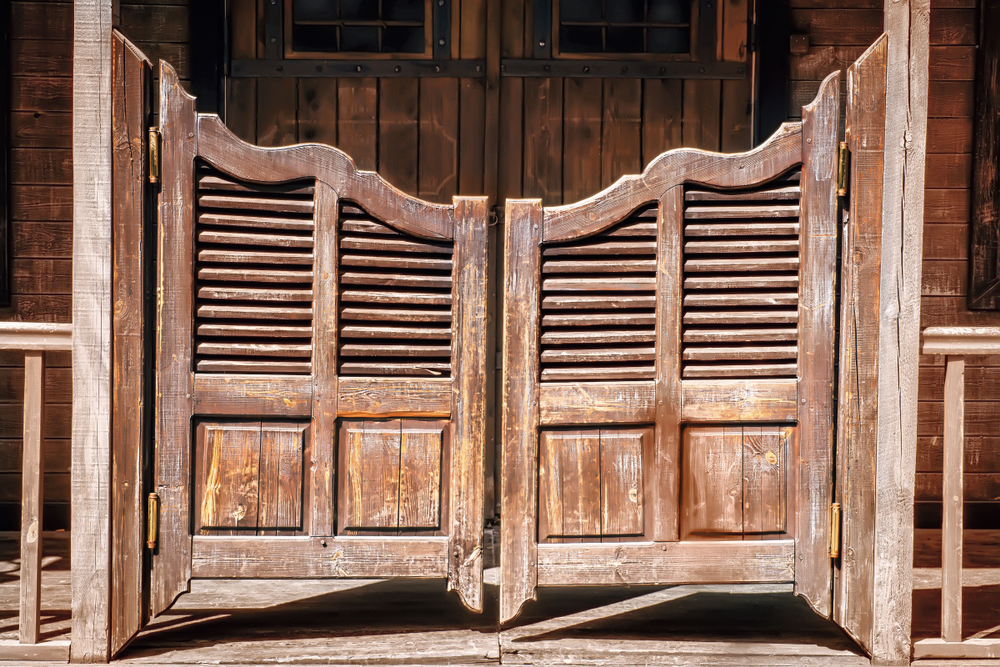 double action spring hinge on old saloon entrance