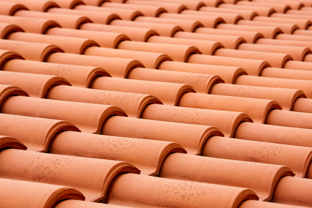 close up clay tile