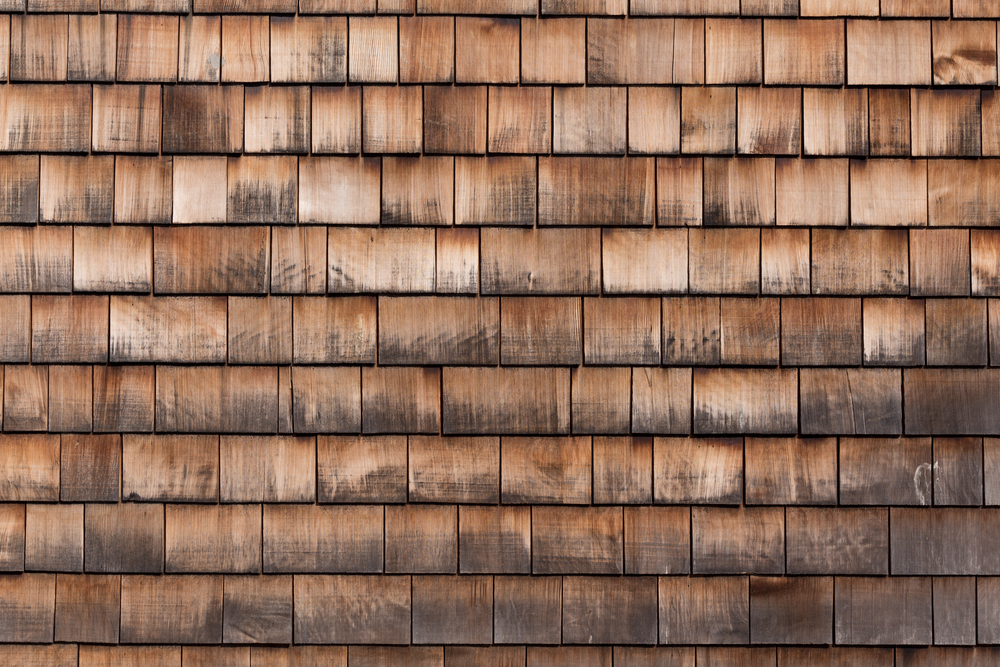 close up wood shingles